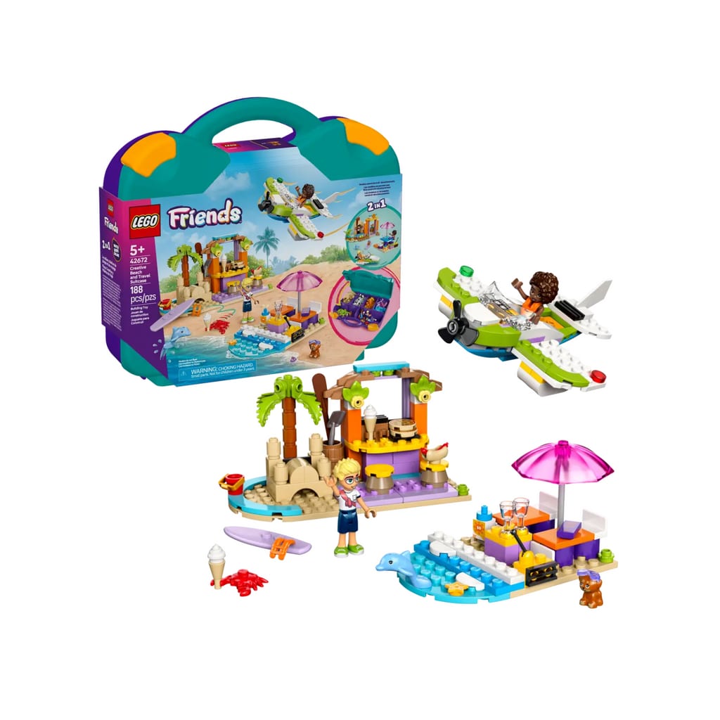 樂高與益智玩具:  創意海灘旅行箱拼裝玩具 LEGO FRIENDS 42672 (188 件) 