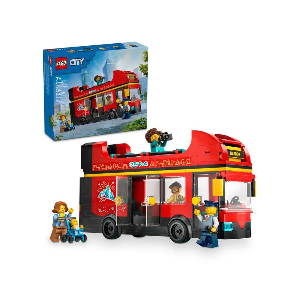 樂高與益智玩具:  紅色雙層巴士拼裝玩具 LEGO CITY 60407 (384 件) 
