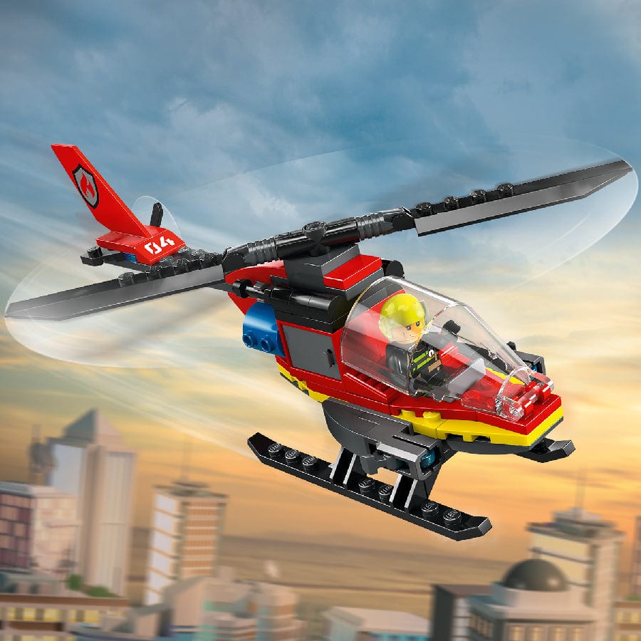  Đồ Chơi Lắp Ráp Trực thăng cứu hỏa LEGO CITY 60411 (85 chi tiết) 