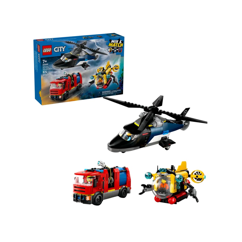 樂高與益智玩具:  直升機和消防車拼裝玩具 LEGO CITY 60462 (874 件) 