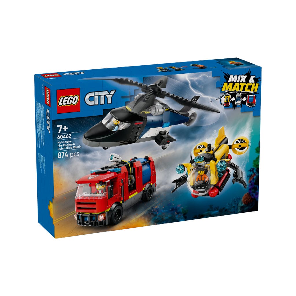 樂高與益智玩具:  直升機和消防車拼裝玩具 LEGO CITY 60462 (874 件) 