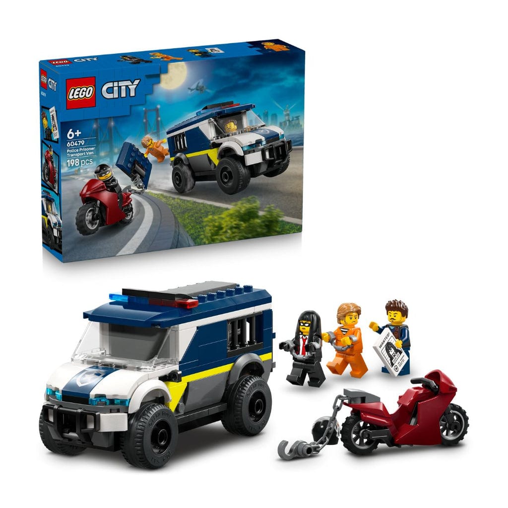 樂高與益智玩具:  專用警車拼裝玩具，運送囚犯 LEGO CITY 60479 