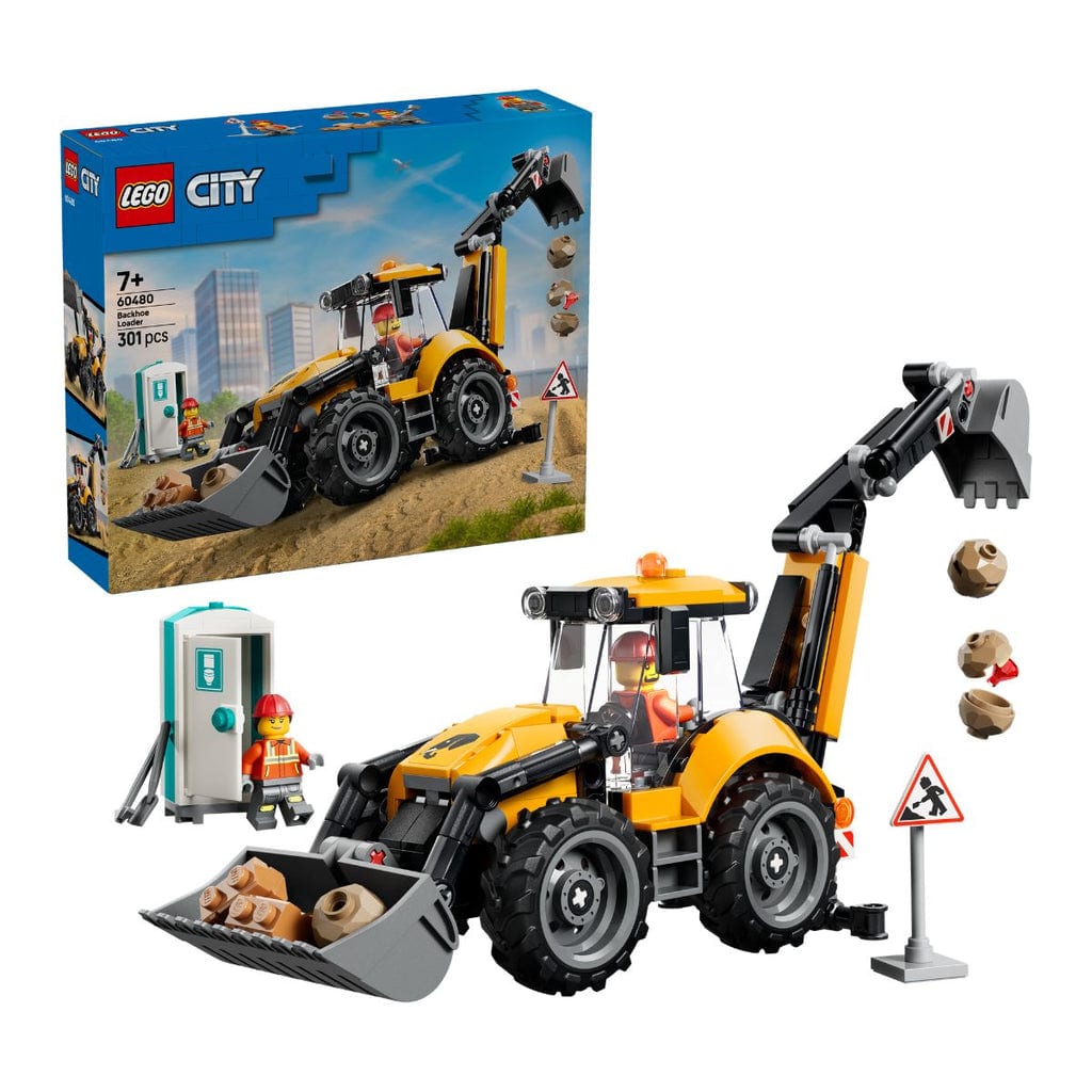 樂高與益智玩具:  樂高城市黃色挖掘機拼裝玩具60480（301個零件） 