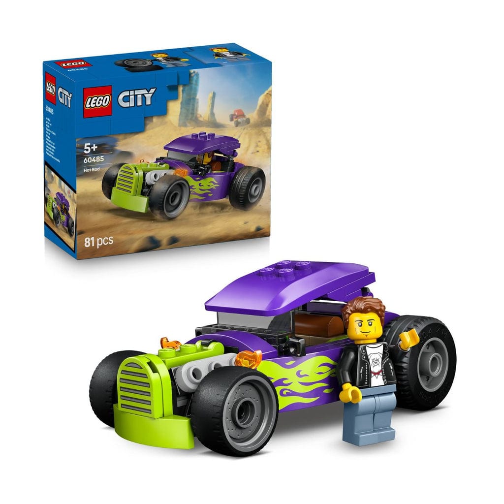 樂高與益智玩具:  復古熱棒車拼裝玩具 LEGO CITY 60485 (81個零件) 