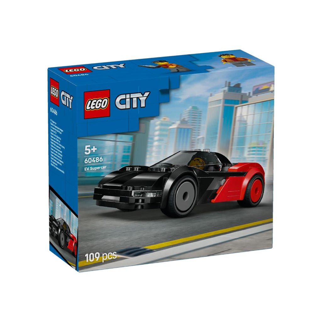 樂高與益智玩具:  電動跑車拼裝玩具 LEGO CITY 60486 (109個零件) 