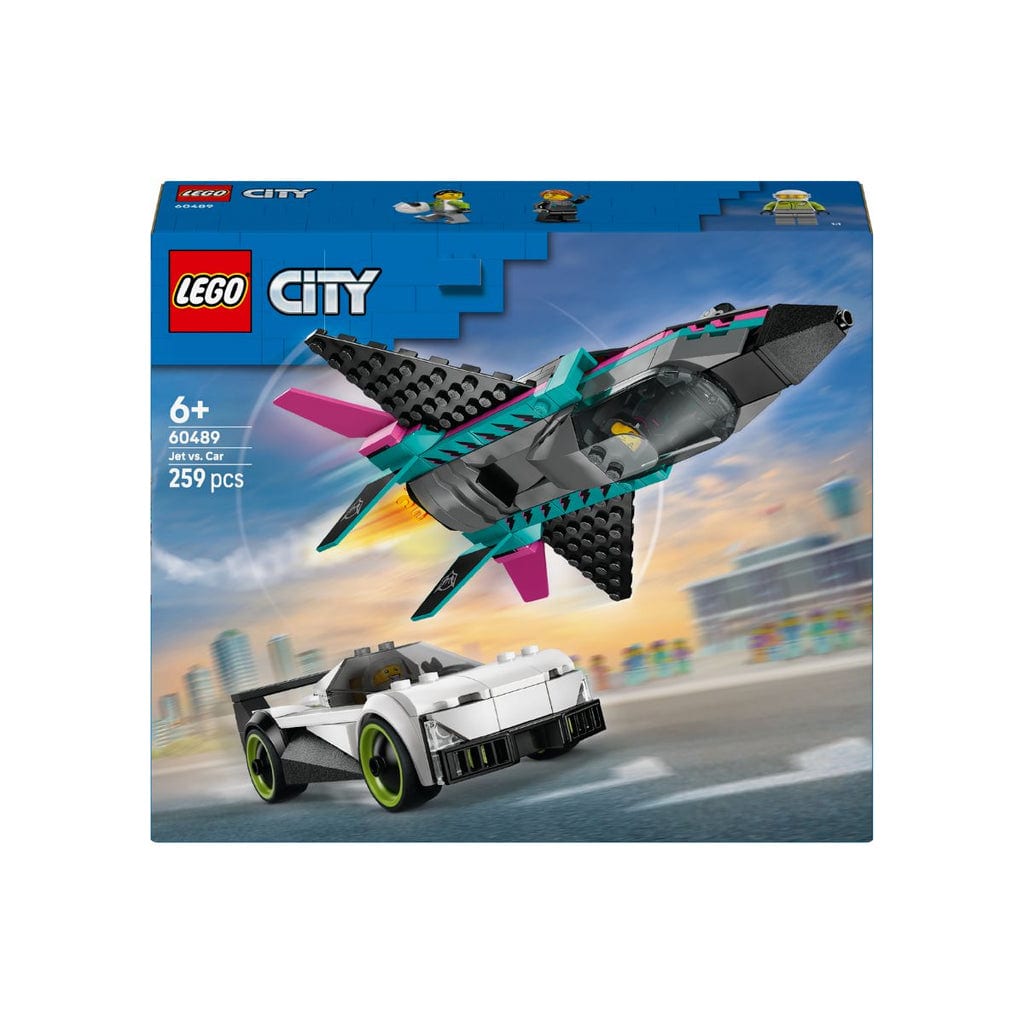 樂高與益智玩具:  噴氣式飛機與汽車拼裝玩具 LEGO CITY 60489 (259個零件) 
