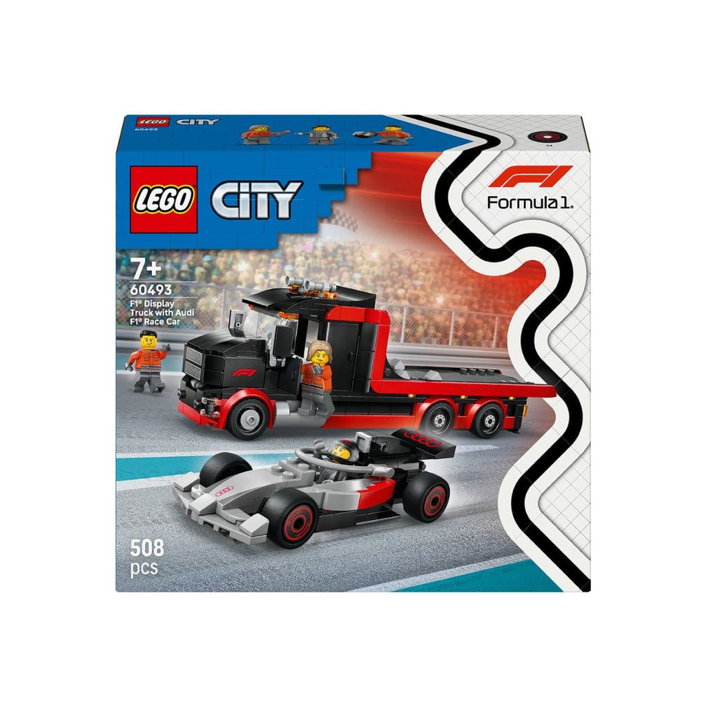 樂高與益智玩具:  樂高城市F1展示卡車及Audi F1賽車60493（508個零件） 