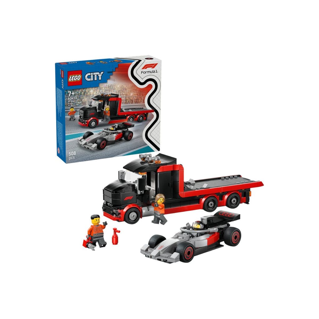 樂高與益智玩具:  樂高城市F1展示卡車及Audi F1賽車60493（508個零件） 