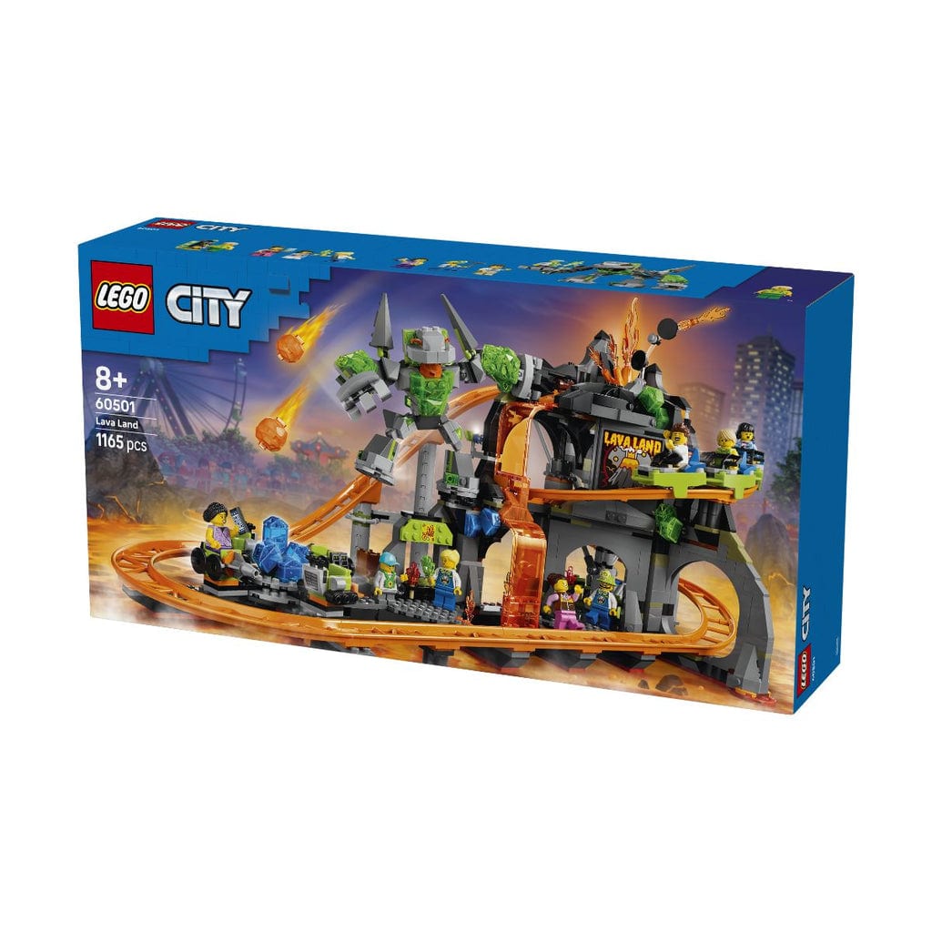 樂高與益智玩具:  火山過山車遊樂場拼裝玩具 LEGO CITY 60501 (1165個零件) 