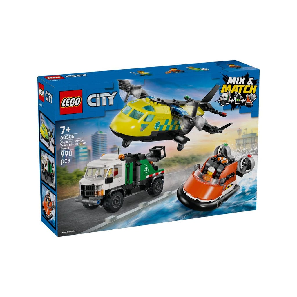 樂高與益智玩具:  服務卡車和氣墊船拼裝玩具 LEGO CITY 60505 (990個零件) 