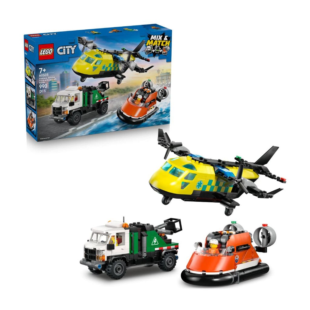 樂高與益智玩具:  服務卡車和氣墊船拼裝玩具 LEGO CITY 60505 (990個零件) 