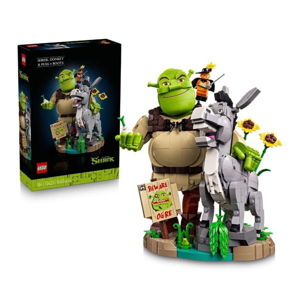 樂高與益智玩具:  樂高B 2026 Shrek、驢子與穿靴貓的怪物72423（1403個零件） 