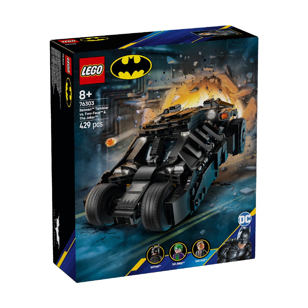 樂高與益智玩具:  蝙蝠俠 Tumbler 與 Two-Face 和小丑對戰拼裝玩具 LEGO SUPERHEROES 76303 