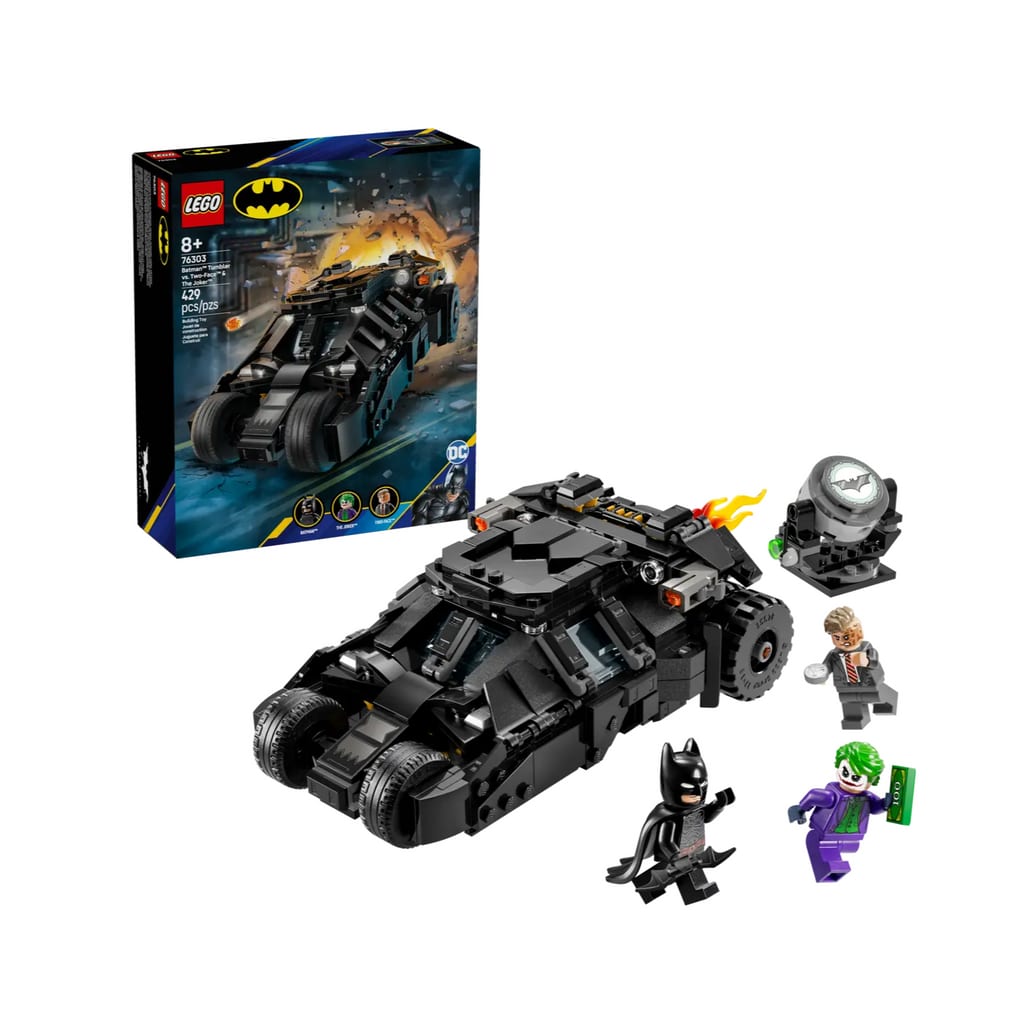 樂高與益智玩具:  蝙蝠俠 Tumbler 與 Two-Face 和小丑對戰拼裝玩具 LEGO SUPERHEROES 76303 