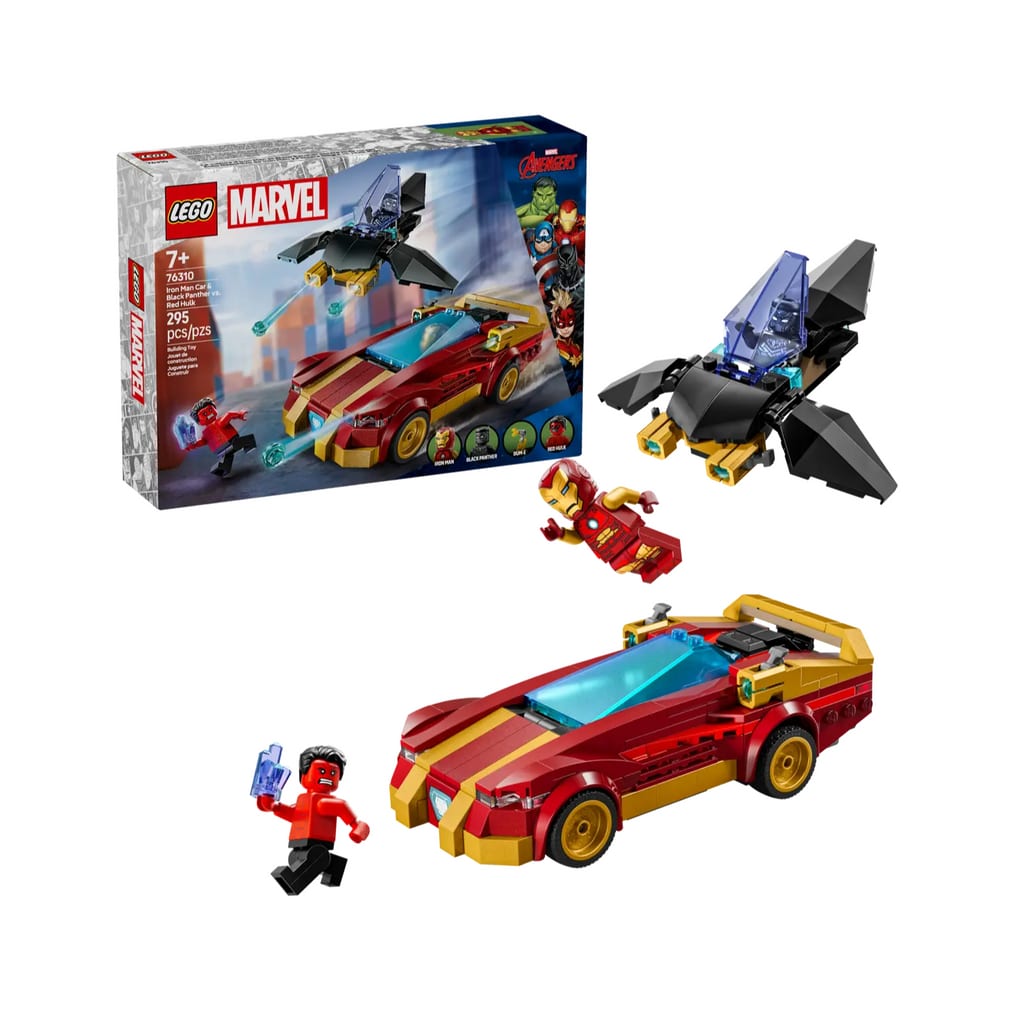 樂高與益智玩具:  鋼鐵俠與黑豹對戰 Hulk 拼裝玩具 LEGO SUPERHEROES 76310 (295 件) 