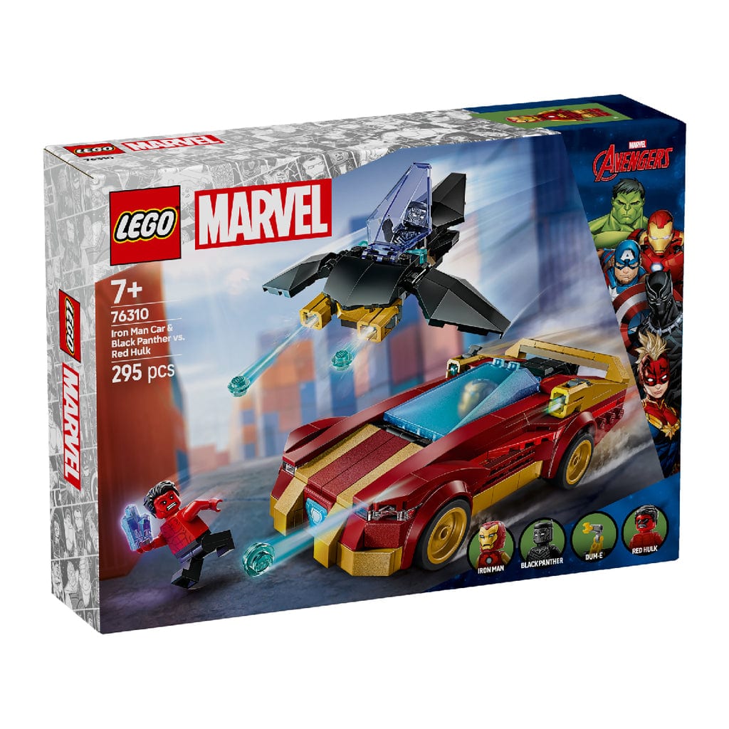 樂高與益智玩具:  鋼鐵俠與黑豹對戰 Hulk 拼裝玩具 LEGO SUPERHEROES 76310 (295 件) 