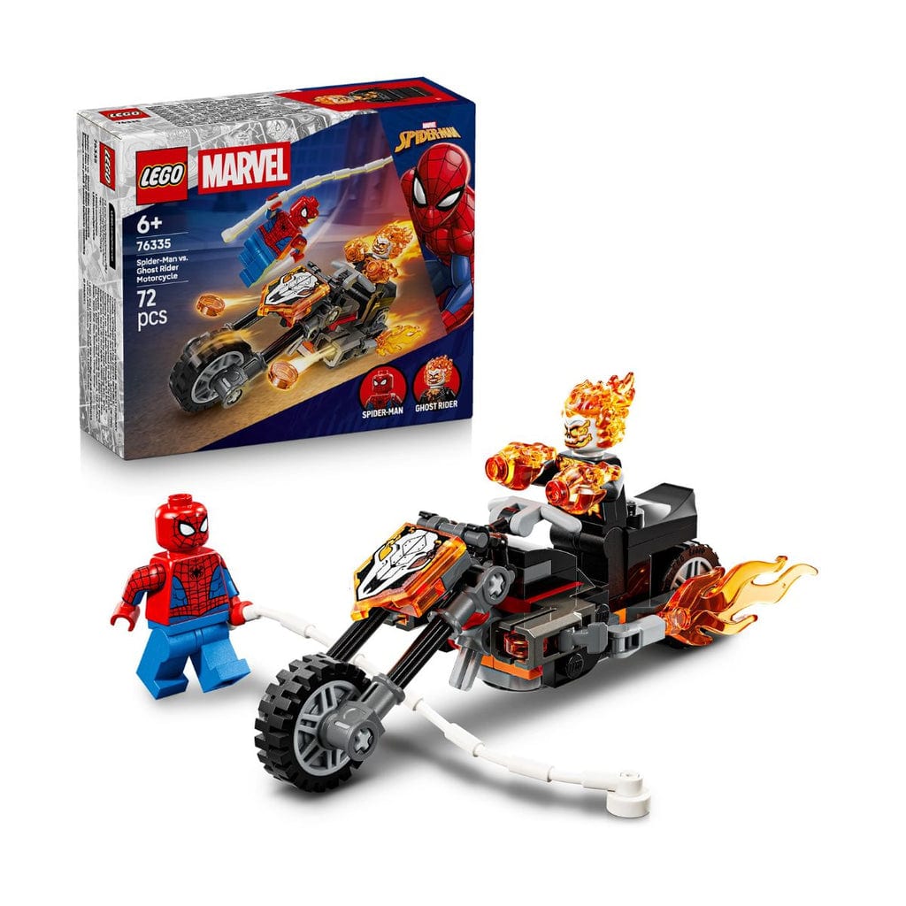 樂高與益智玩具:  幽靈騎士與蜘蛛俠摩托車 LEGO SUPERHEROES 76335 (72 件) 