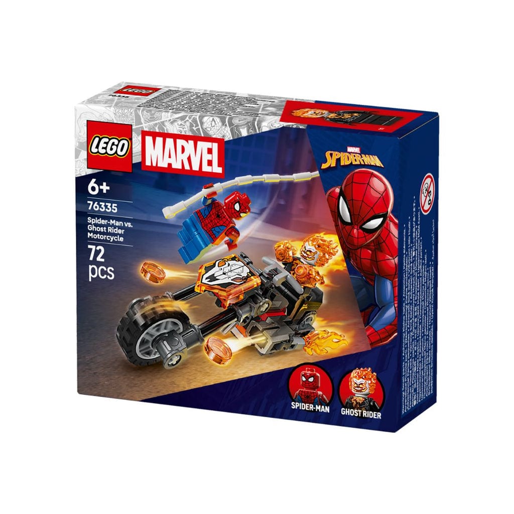 樂高與益智玩具:  幽靈騎士與蜘蛛俠摩托車 LEGO SUPERHEROES 76335 (72 件) 