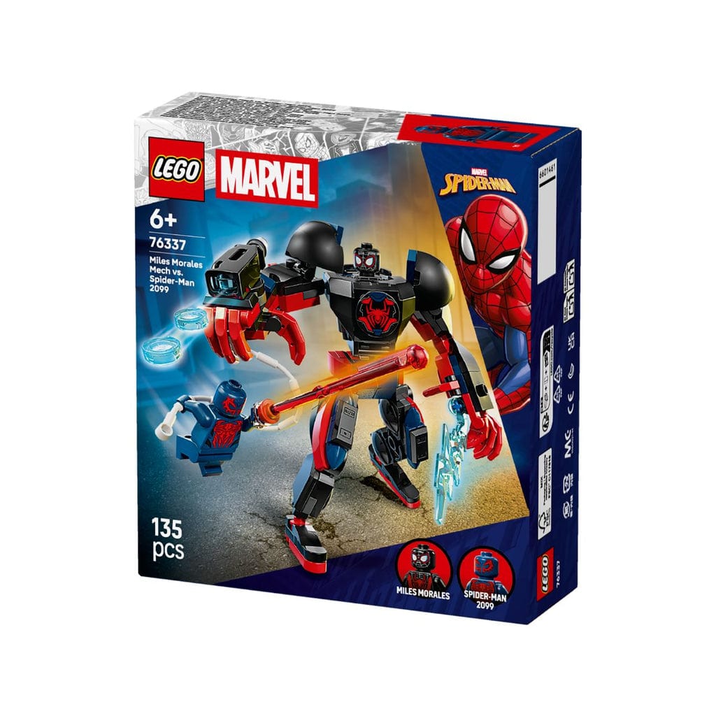 樂高與益智玩具:  樂高超級英雄Miles Morales和Spider-Man 2099機器人76337（135個零件） 