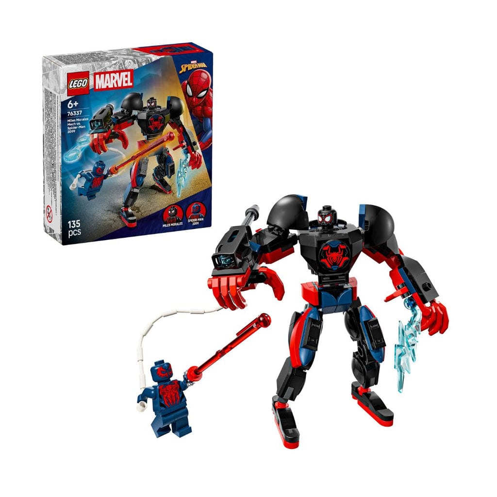 樂高與益智玩具:  樂高超級英雄Miles Morales和Spider-Man 2099機器人76337（135個零件） 