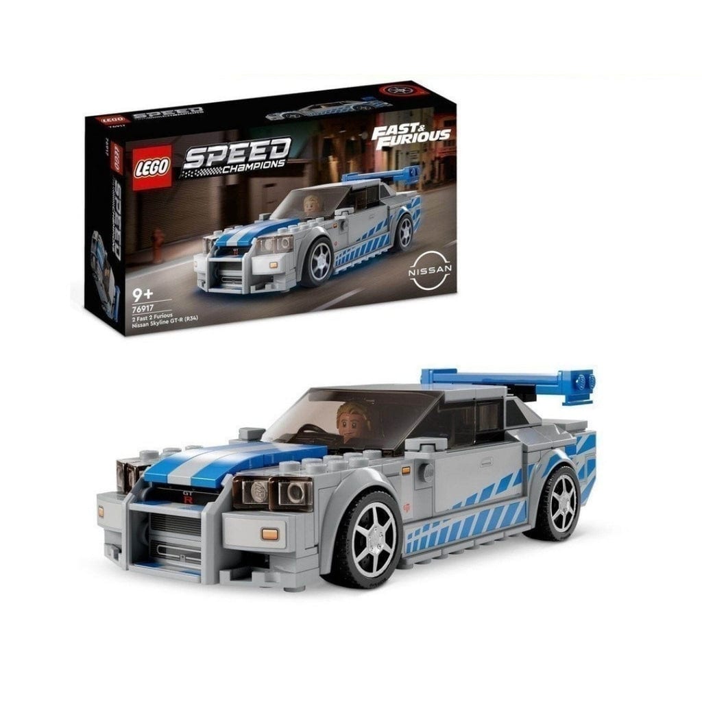樂高與益智玩具:  日產 Skylight GT-R (R34) 超級跑車拼裝玩具 LEGO SPEED CHAMPIONS 76917 (319 件) 