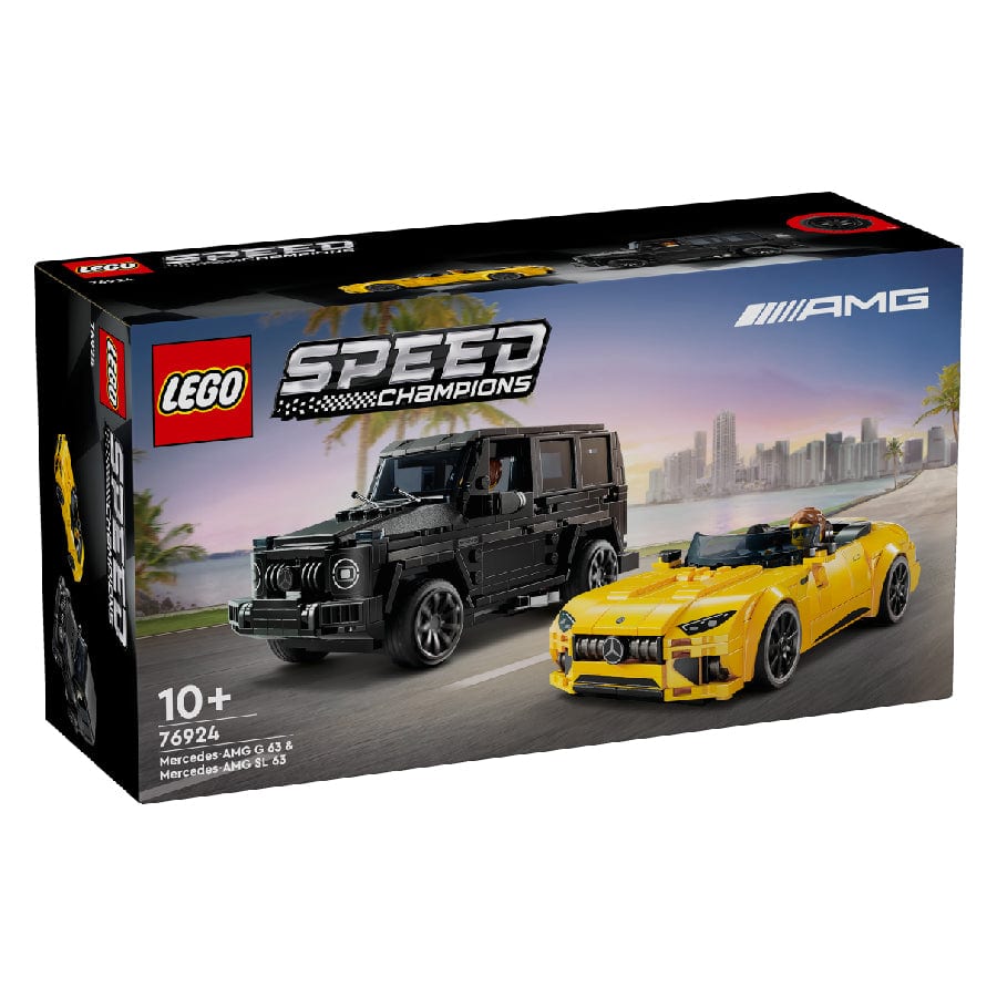 樂高與益智玩具:  梅賽德斯 AMG GT 路虎 2024 & AMG G63 超級跑車拼裝玩具 LEGO SPEED CHAMPIONS 76924 (808 件) 