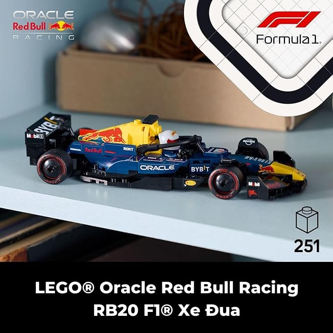 樂高與益智玩具:  Oracle Red Bull RB20 F1 賽車拼裝玩具 LEGO SPEED CHAMPIONS 77243 (251 件) 
