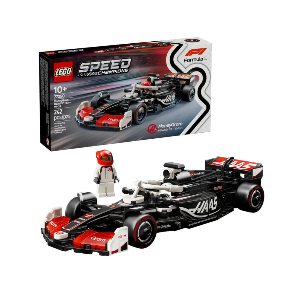 樂高與益智玩具:  MoneyGram Haas F1 Team VF-24 賽車拼裝玩具 LEGO SPEED CHAMPIONS 77250 (242 件) 
