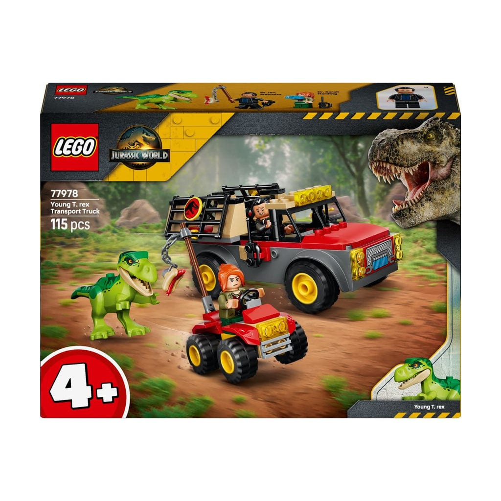 樂高與益智玩具:  運輸暴龍T. Rex的卡車拼裝玩具 LEGO JURASSIC 77978 (115個零件) 