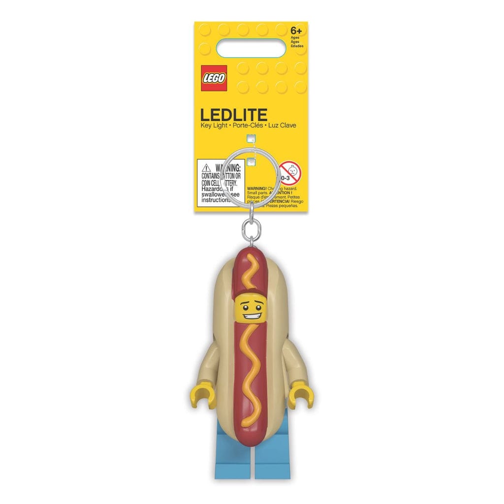 樂高與益智玩具:  帶燈鑰匙扣 LEGO Minifigures - 熱狗人 LEGO LICENSED KE119H 