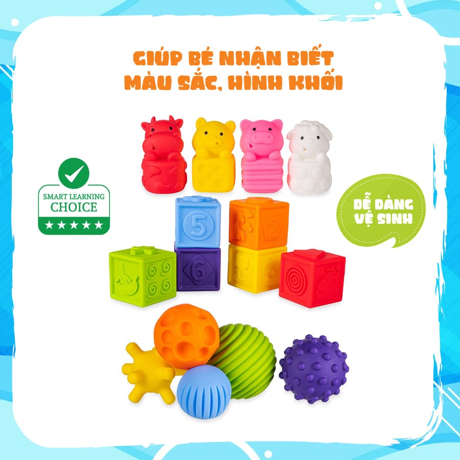  Đồ Chơi Hình Khối Nhựa Mềm Cho Bé - 16 chi tiết PEEK A BOO PAB025 