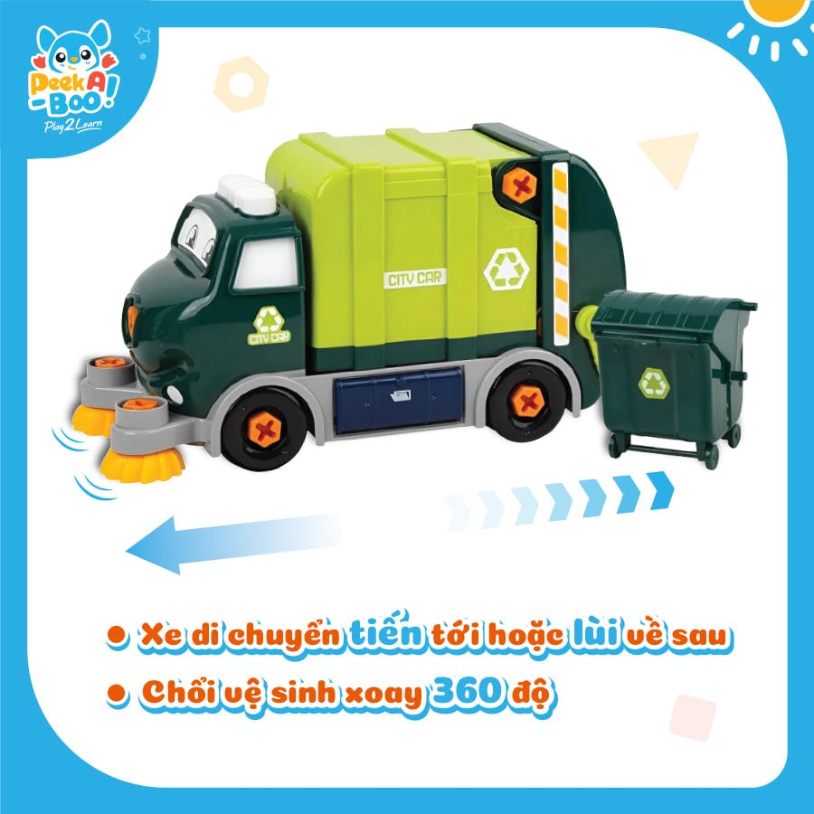  Đồ Chơi DIY Lắp Ráp Xe Môi Trường Peek A Boo PAB049 