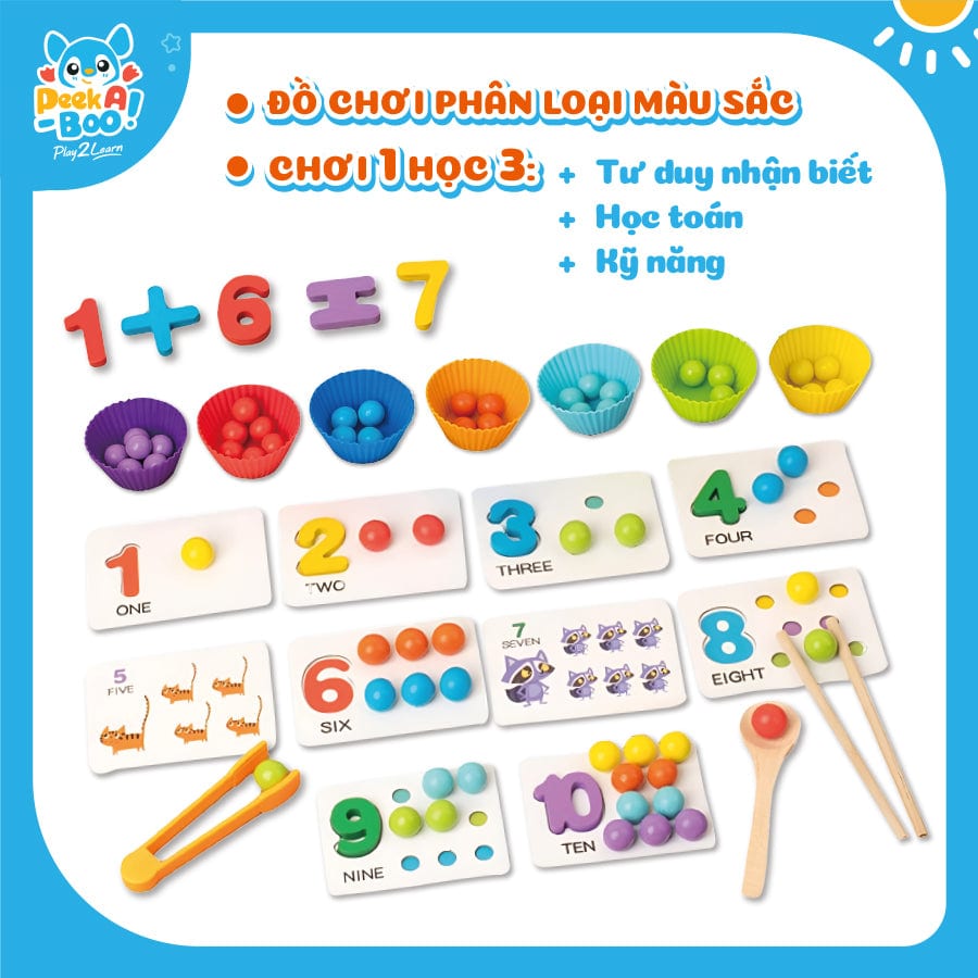  Đồ Chơi Phân Loại Màu Sắc Rèn Luyện Tư Duy Cho Bé Peek A Boo PAB050 