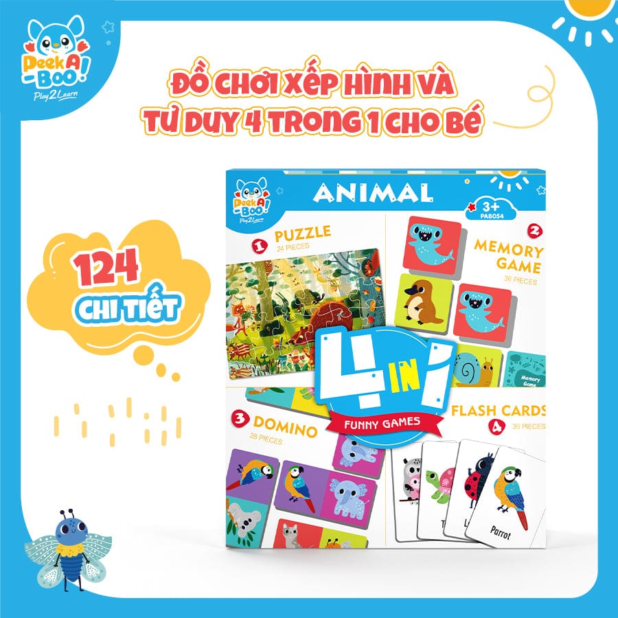 LEGO Và Đồ Chơi Thông Minh: Đồ Chơi Xếp Hình Và Tư Duy 4 Trong 1 Cho Bé PEEK A BOO PAB054 (ảnh 1) | Flosa