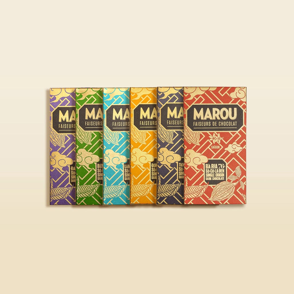 Socola Maison Marou:  Set 6 Thanh Socola Dòng Single Origin 80G Marou 