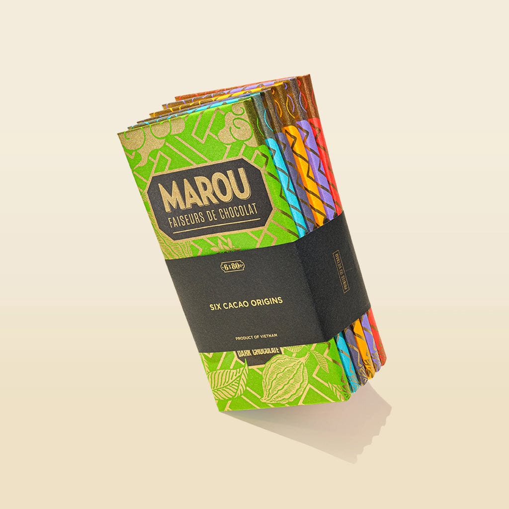 Socola Maison Marou:  Set 6 Thanh Socola Dòng Single Origin 80G Marou 