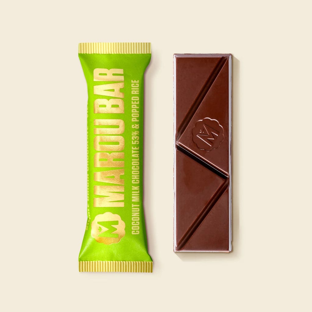 Maison Marou Schokolade:  Marou Bar: 53% Zartbitterschokolade mit Kokosmilch & Puffreis 35G 