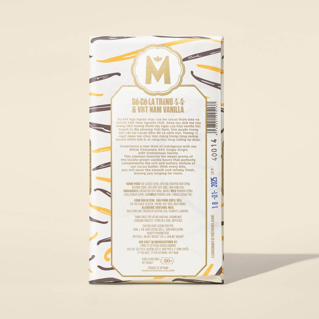  Socola Trắng Vanilla 44% 80G Marou 