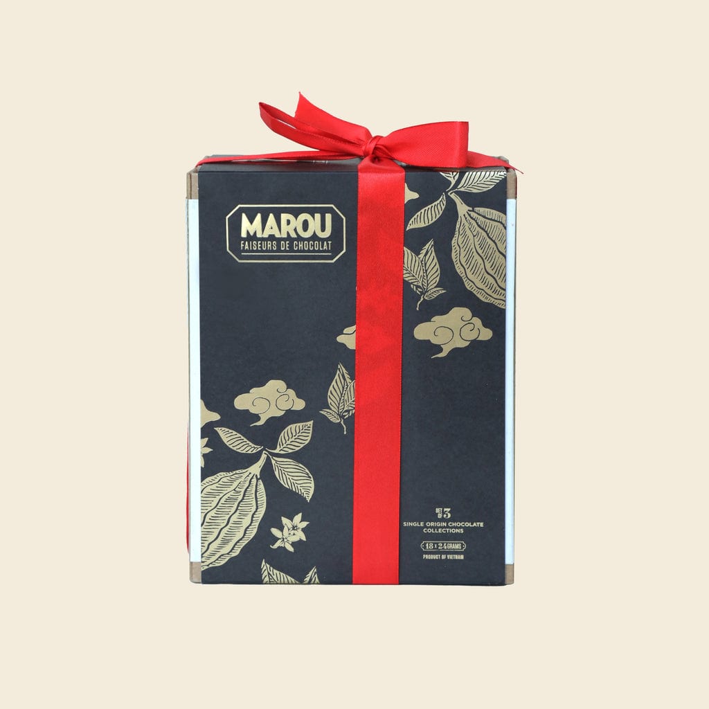 Socola Maison Marou:  Bộ 3 Hộp Quà 贈送 Thanh Socola 24G Marou 