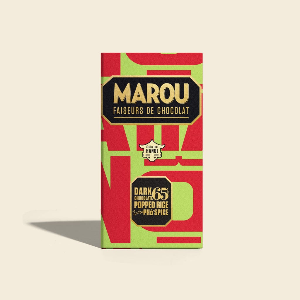 Maison Marou 초콜릿:  65% 다크 초콜릿 쌀과 쌀국수 향신료 바 마루 - 트레일 초콜릿 버전 