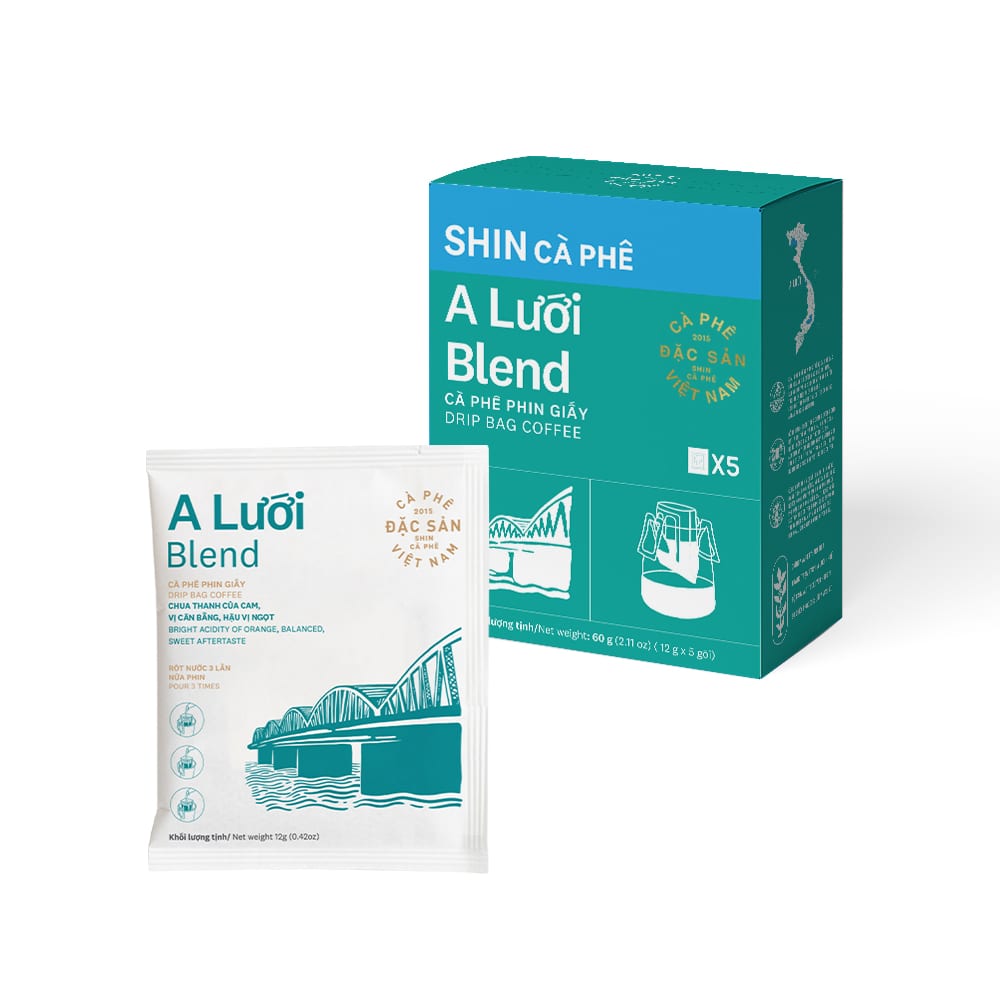 Shin 咖啡:  紙濾杯網袋混合 - 5包盒裝（深咖啡） 