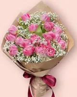  Bó Hoa Tulip Hồng - HBD120 - Hoa 8/3 