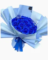  Blue Rose - HST25 - Bó Hoa Hồng Sáp Thơm 25 Bông 