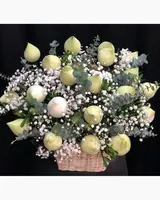  Giỏ Hoa Sen Trắng - HG24 