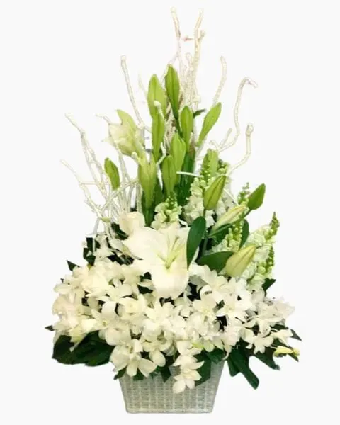 Giỏ Hoa Đám Tang Thanh Cao - GHV03 | Flosa