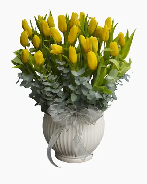 Bình Hoa Tulip Vàng - HCB83 | Flosa