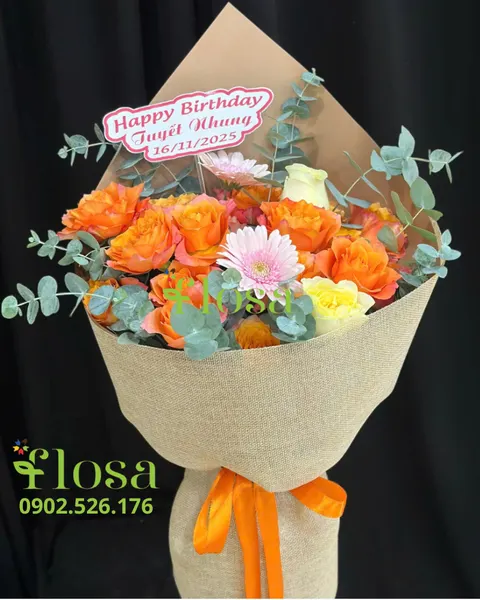 長形花束:  精神橙花束 - HBD325 