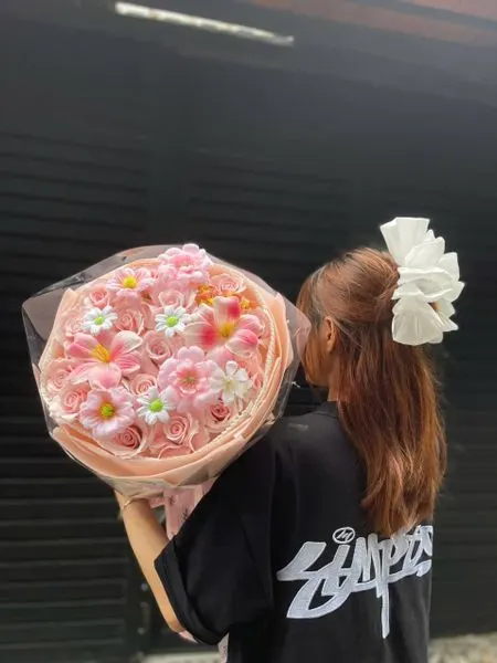 香皂花:  粉色美麗花束-花20/10-HST70 