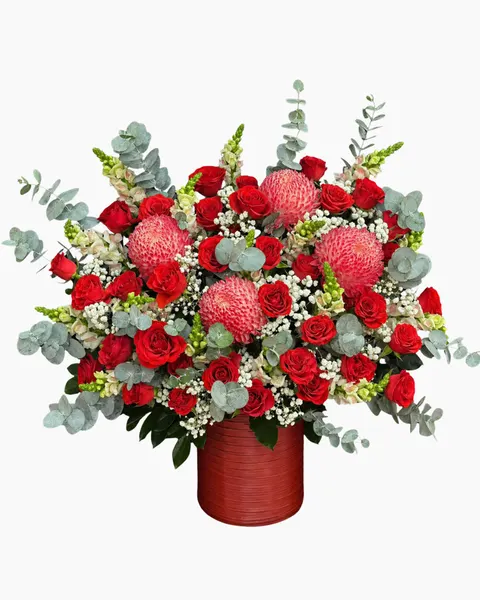 Hộp Hoa Tươi: Hộp Hoa Đỏ Quyến Rũ - HH188 | Flosa