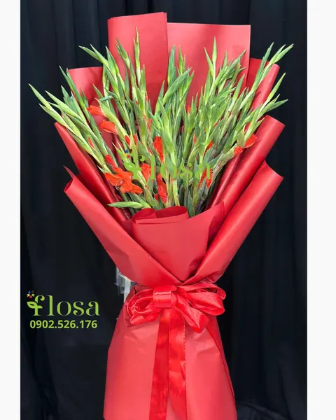 Hoa Bó Dài: Bó Hoa Lay Ơn Đỏ - HBD322 | Flosa